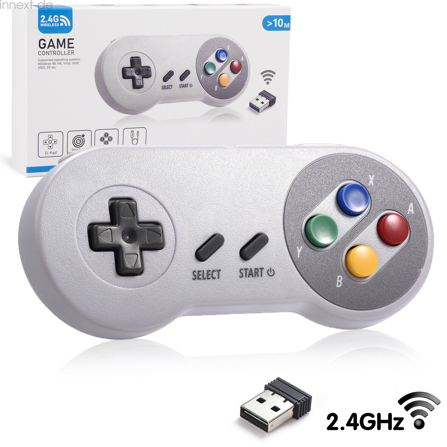 Wireless Kontroller Gamepad Nintendo SNES USB Controller Joystick für PC Win Mac