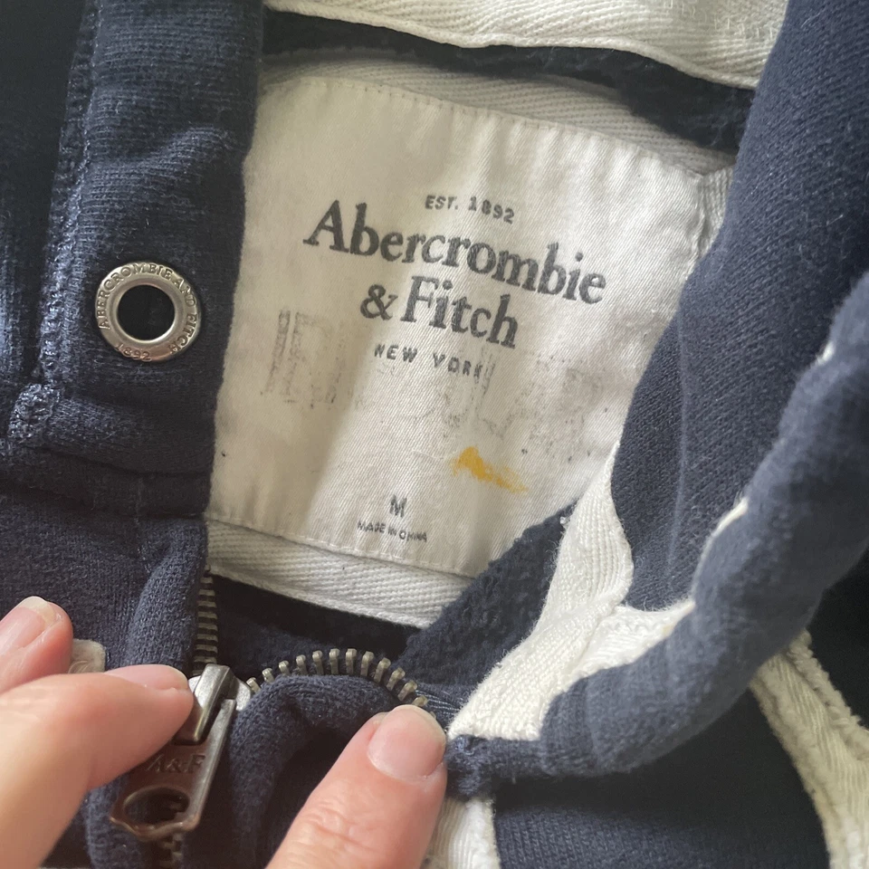 Lot Two Kids Med Abercrombie Fitch hoodie Sweatshirt Dark Blue Navy Black jacket - Image 3 of 4