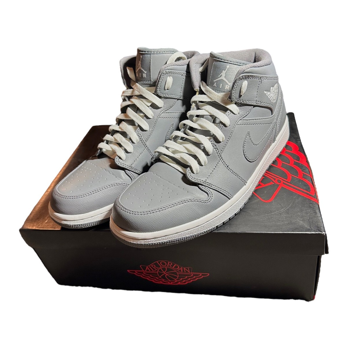 Size 9.5 - Jordan 1 Retro Mid Cool Grey - 554724-014 | eBay