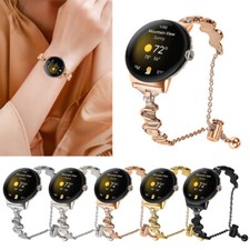 For Google Pixel Watch 1 2 Adjustable Rhinestones Strap Stainless Steel Band