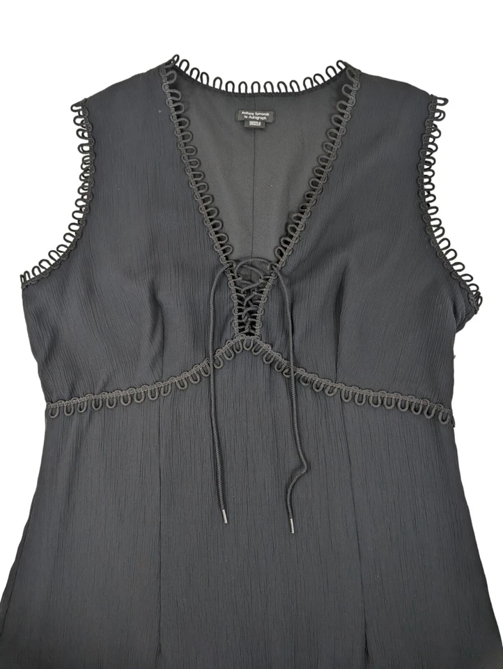 M&S Autograph Black Shift Dress, Sleeveless, Lined, Anthony Symonds Size 14 - Image 3 of 4
