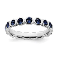 Sterling Silver Stackable Expressions September Swarovski Ring