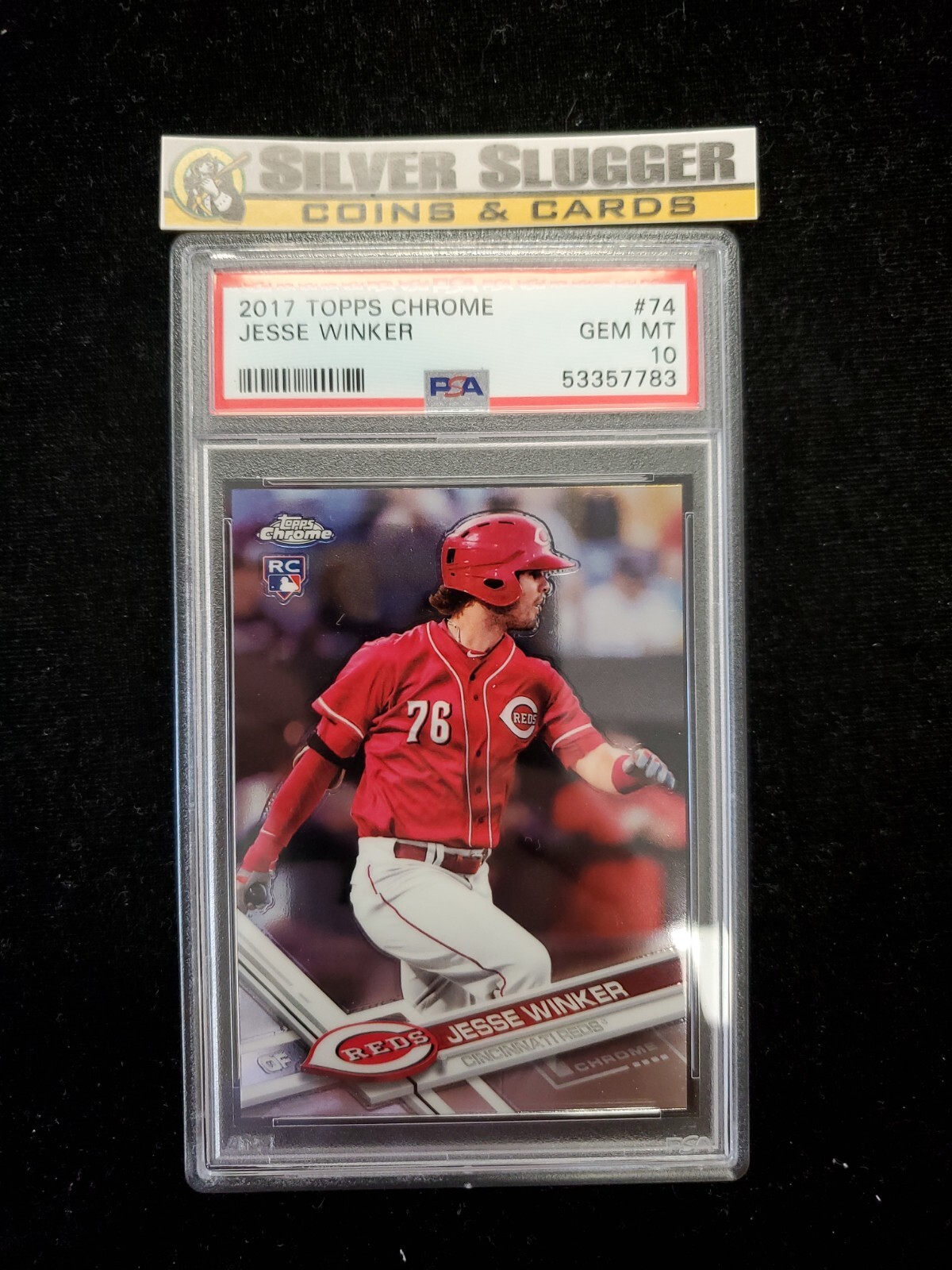 2017 Jesse Winker Topps Chrome #74 Rookie Card RC PSA 10! Cincinnati Reds!