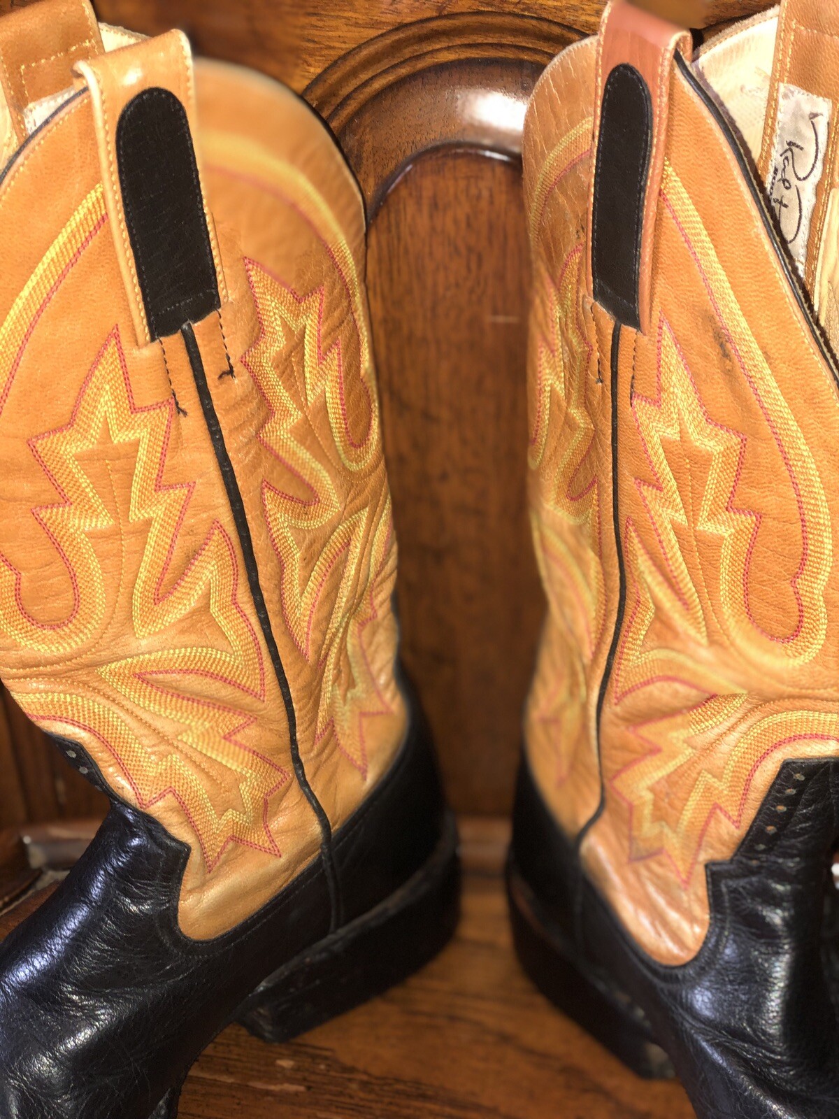 Rod Patrick Bootmakers Black/Rust Leather Cowboy … - image 6
