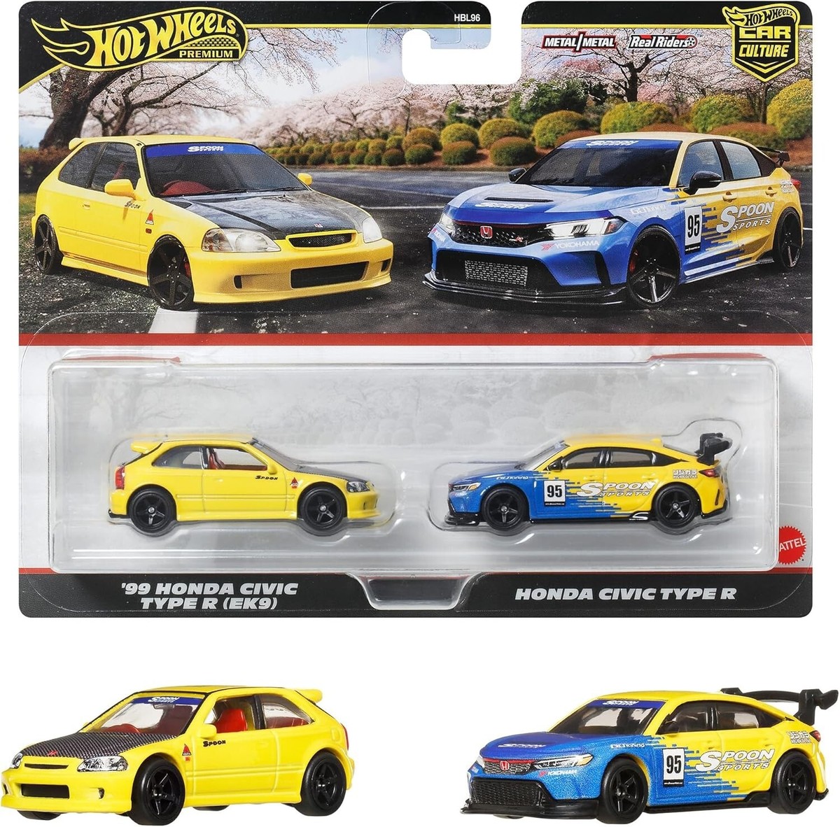 1/43 ホットウィール HONDA CIVIC TYPE R EK9 Hot Wheels Premium 2 Pack 99 HONDA CIVIC TYPE R (EK9) 2025