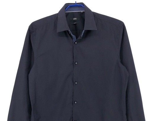 HUGO BOSS Men Slim Fit Long Sleeve Casual Formal Shirt Size S ( 39 - 15 1/2 ) - Picture 3 of 8