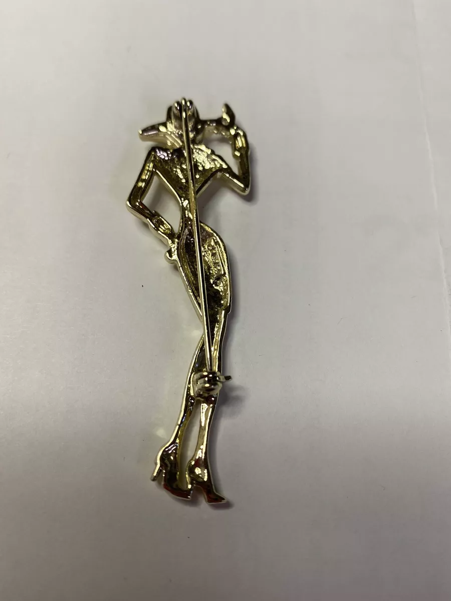 OAJC Brooch Lady Pin. Gold Tone