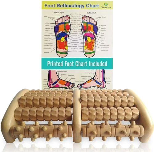 TheraFlow Large Dual Foot Massager Roller - Plantar Fasciitis, Heel, Arch Pain