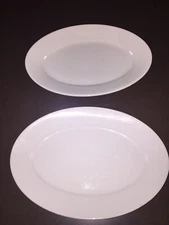 2 Homer Laughlin Restaurant Ware White Oval Serving Platters