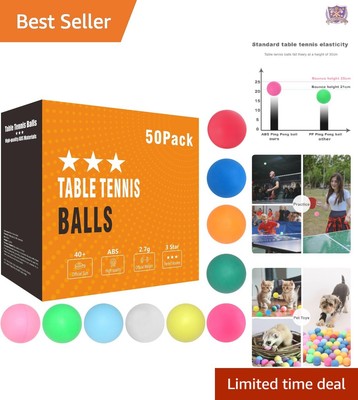 Vibrant 12-Color Ping Pong Balls Set - Perfect for Parties, Pets & Crafts