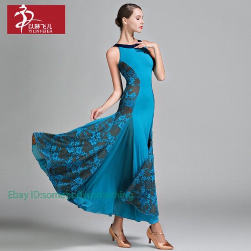 Womens NEW Latin Ballroom Dance Dress Salsa Modern Waltz Tango Dress #S9022 - Picture 8 of 20