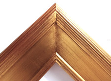 8 X 10 GOLD LEAF ANGLED PANEL RIBBED LIP STANDARD PICTURE FRAME 3 1/4" WIDE