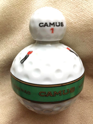 CAMUS NAPOLEON COGNAC Golf Ball Shape Empty Bottle H/7.87 W/5.9 inch Rare