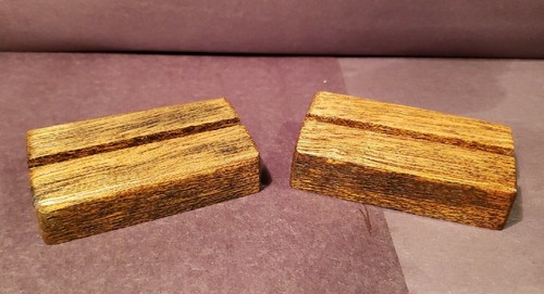Handcrafted Set Of 2 Wood Trading \ business Card \ school pics Display Stand(s)