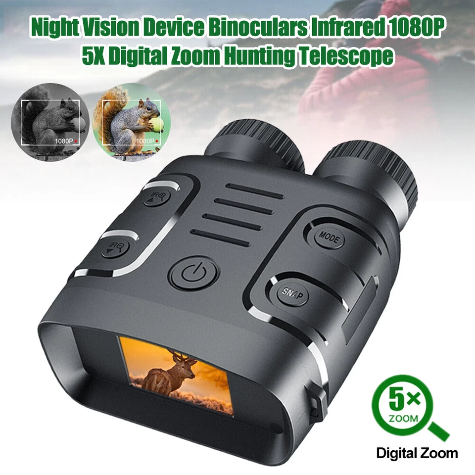 1080P Night Vision Goggles Infrared Digital 5X Zoom Binoculars w/ 2.4 LCD Screen - Image 2 of 4
