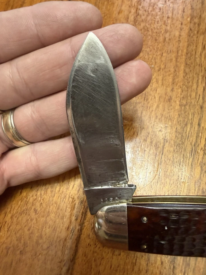 Cuchillo vintage Case XX 6250 1940-1964 punta de elefante pez luna increíbles colores hueso Foto 4 de 4