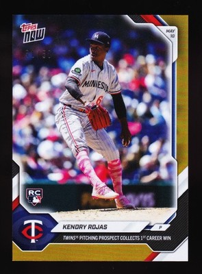 Kendry Rojas Twins Rookie 1st MLB Win vs Guardians 2026 Topps Now 185 Gold 31/50