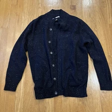 THE NORMAL BRAND Blue Button Front Cardigan Sweater Size Mens Large Pockets
