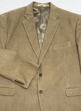 Chaps Beige Thin Corduroy Sports Coat/Blazer 100 Cotton Paisley Lining 50R EUC