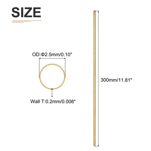 DTGN 8.5mm X 0.25mm X 300mm (ODxMur TxL) Laiton Tube - Insère