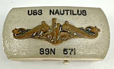 USS Nautilus SSN-571 Belt Buckle – First Nuclear Submarine – Vintage US Navy Sub
