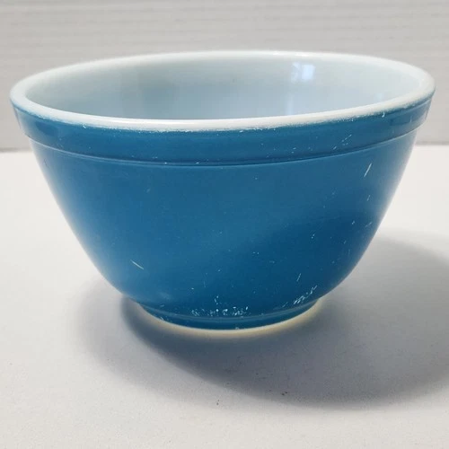 Vintage Pyrex #401 Primary Blue Mixing Bowl 1½ Pint Mid-Century USA 1950s Retro