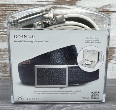 Nexbelt Go-In 2.0 Ball Marker Golf Belt W/ Ratcheting System SMOOTH WHITE COLOR