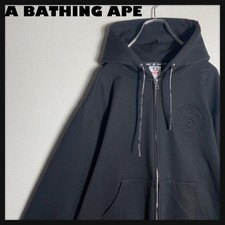A Bathing Ape Full Zip Hoodie Black M Vintage Streetwear Logo Pullover