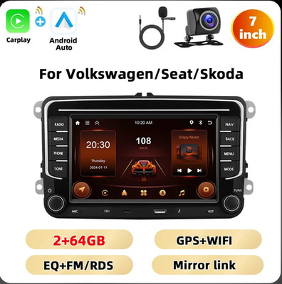 DAB+ USB Android 15 Radio Carplay GPS Navi Für VW Golf 5 6 Polo T5 Touran Passat