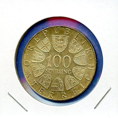 1976 Austria 100 Schillings Osterreich 23.93g Silver Coin