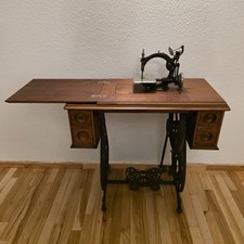 1913 Antique Willcox  Gibbs Sewing Machine in Drop Cabinet Cast Iron Base