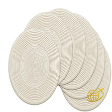 SHACOS Tischset 6er Rund 38cm Creme Abwaschbar Hitzebeständig
