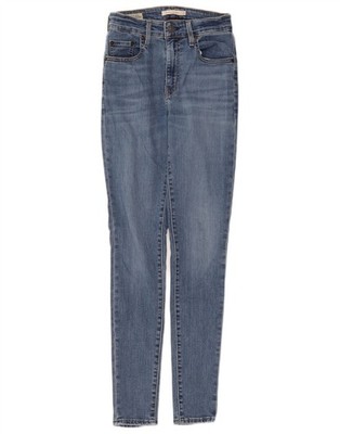 Levi's Damen 721 High Rise Skinny Jeans W26 L30 Blau Baumwolle AC13
