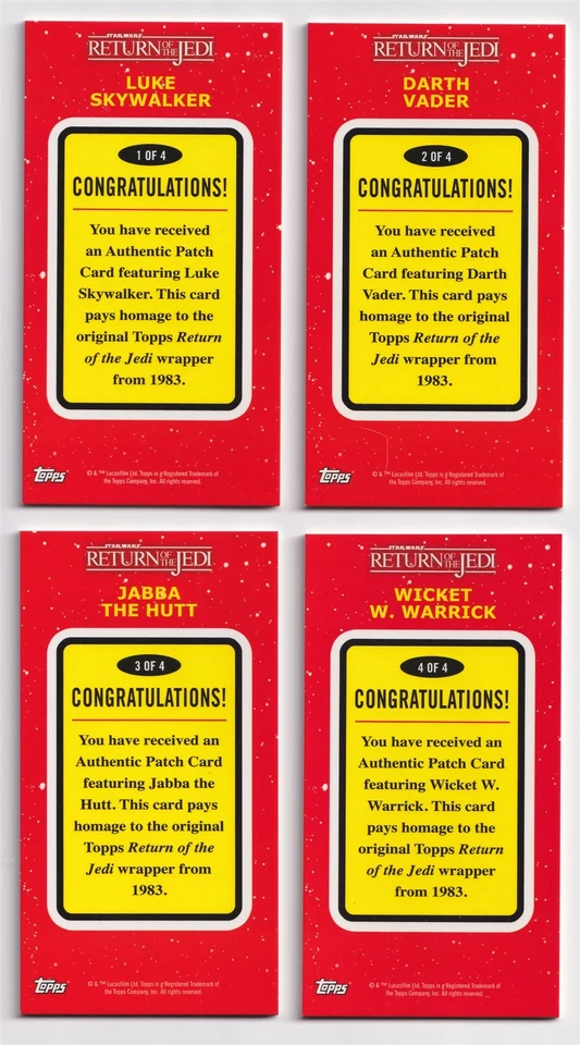 2014 Star Wars Return of the Jedi 3D 3-D Widevision Patch Set Darth Vader Luke + - Image 2 of 2