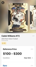 2025 Panini Select Caleb Williams Bears Concourse Rookie #73 Football Card