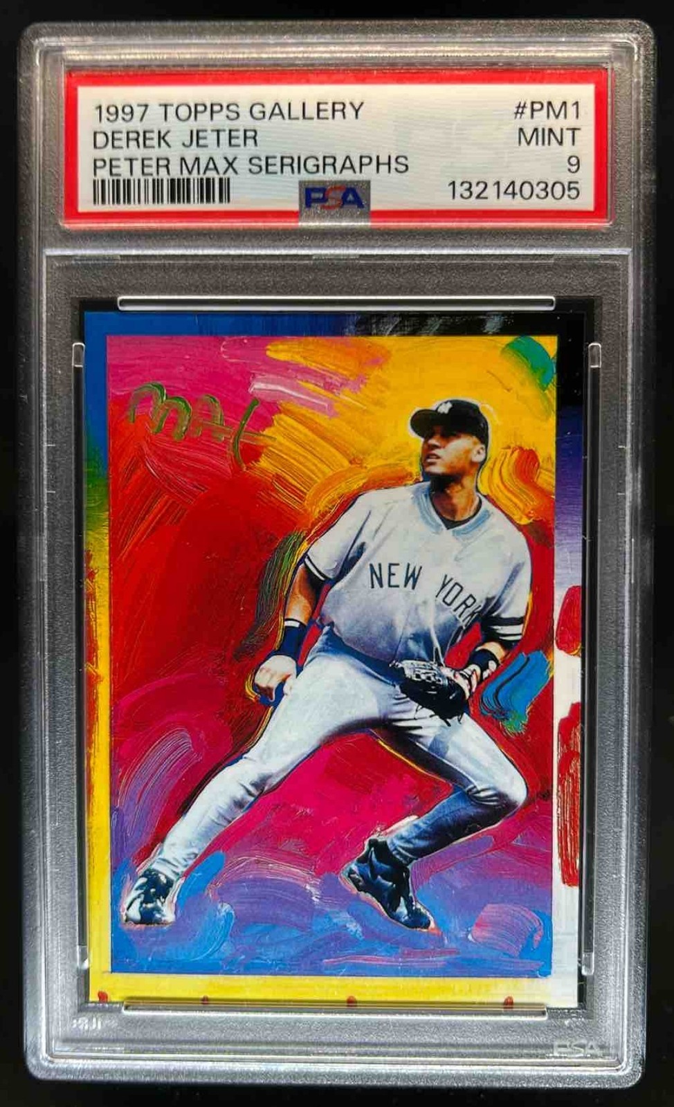 1997 Topps Gallery Derek Jeter Peter Max #PM1 Yankees PSA 9