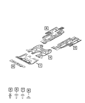 Genuine Mopar Front Skid Plate 68307352AB