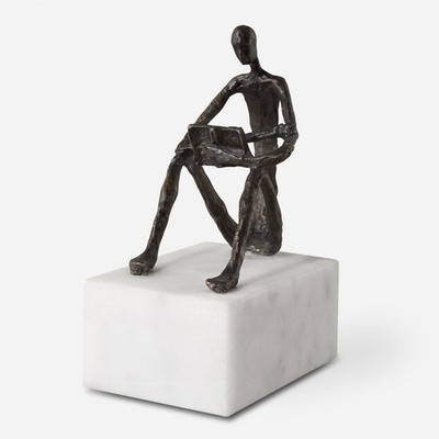 Uttermost Sit Back, Relax And Read, Iron Sculpture - 6 H X 4 W X 8.75 D