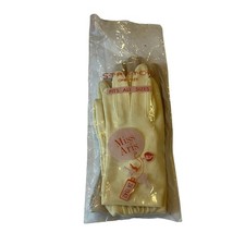 2 Pairs Miss Aris Nylon GLOVES Stretch pale Yellow  Beige In Package