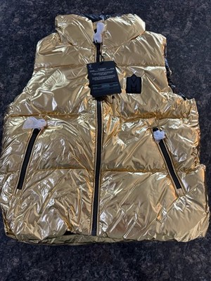 MACKAGE Kids  Charlee Metallic Puffer Vest Gold Black Pick Size. NWT Pick Size