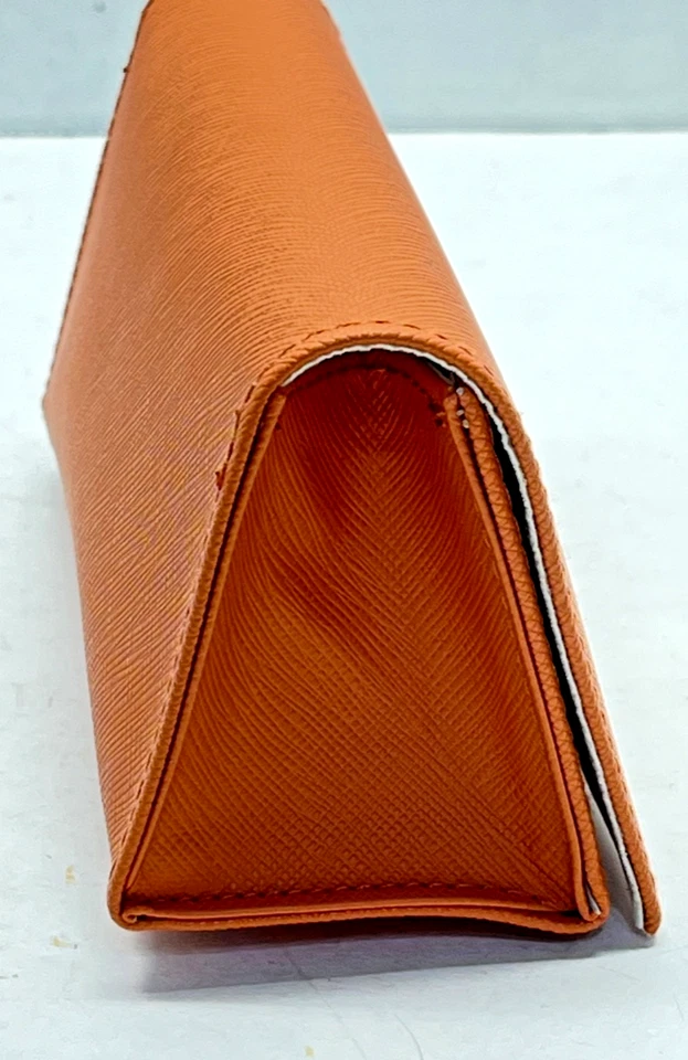 Tory Burch Naranja Saffiano Cuero Estuche para Gafas de Sol Semi Duras Magnéticas Foto 2 de 4