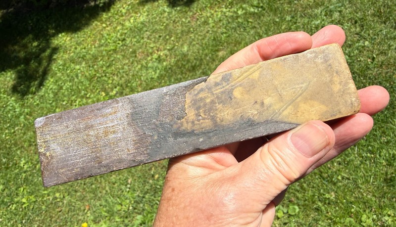 AS IS OLD NATURAL BELGIAN COTICULE SHARPENING STONE RAZOR HONE BLUE WHETSTONE 6"