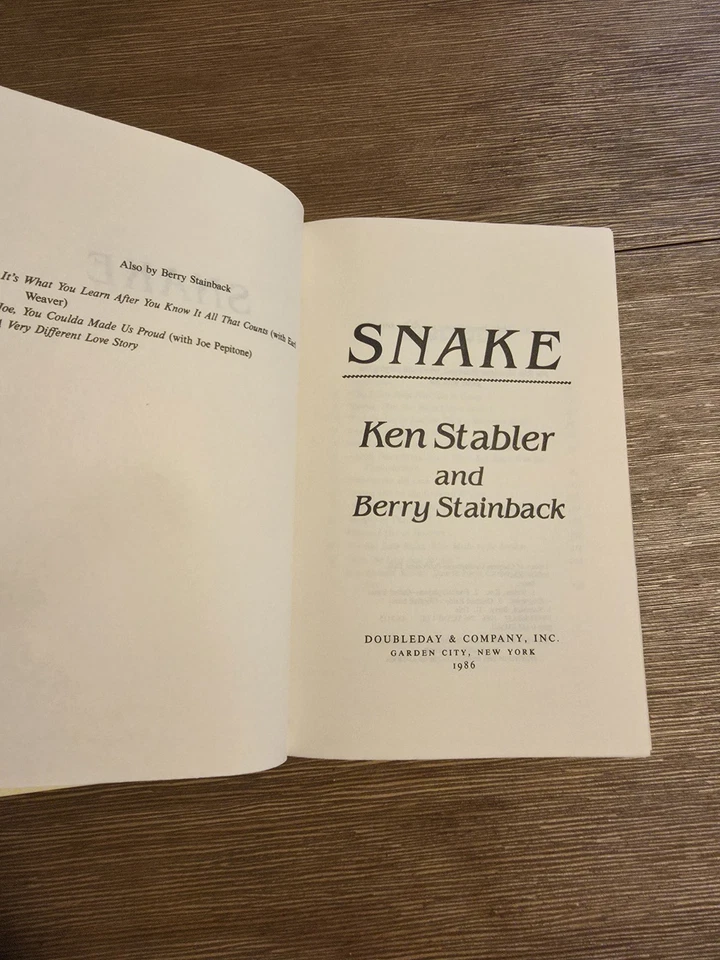 Snake Ken Stabler 1986 Hardcover First Edition NFL Oakland Raiders Vintage Book Foto 4 de 4