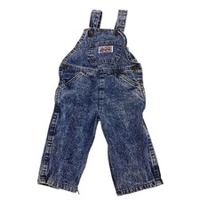 Vintage 90  s Kids Outdoor Chore Liberty Denim Jean Overalls Baby Boy 12 mo 3481