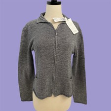 Eileen Fisher Bazaar Platinum Zip Cardigan Size PM - NWT