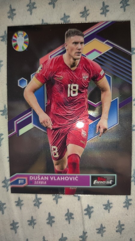 2023 Topps Finest Road to UEFA Euro 2024 - Dusan Vlahovic #72 Serbia Base NM
