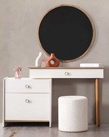 Schminktisch Spiegel Hocker Stil Modern Farbe Beige Neu Minimalistisch