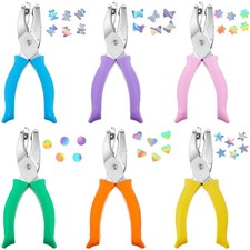 6 Pcs Hole Punch Shapes Single Hole Paper Punchers for Crafts Handheld Metal ...