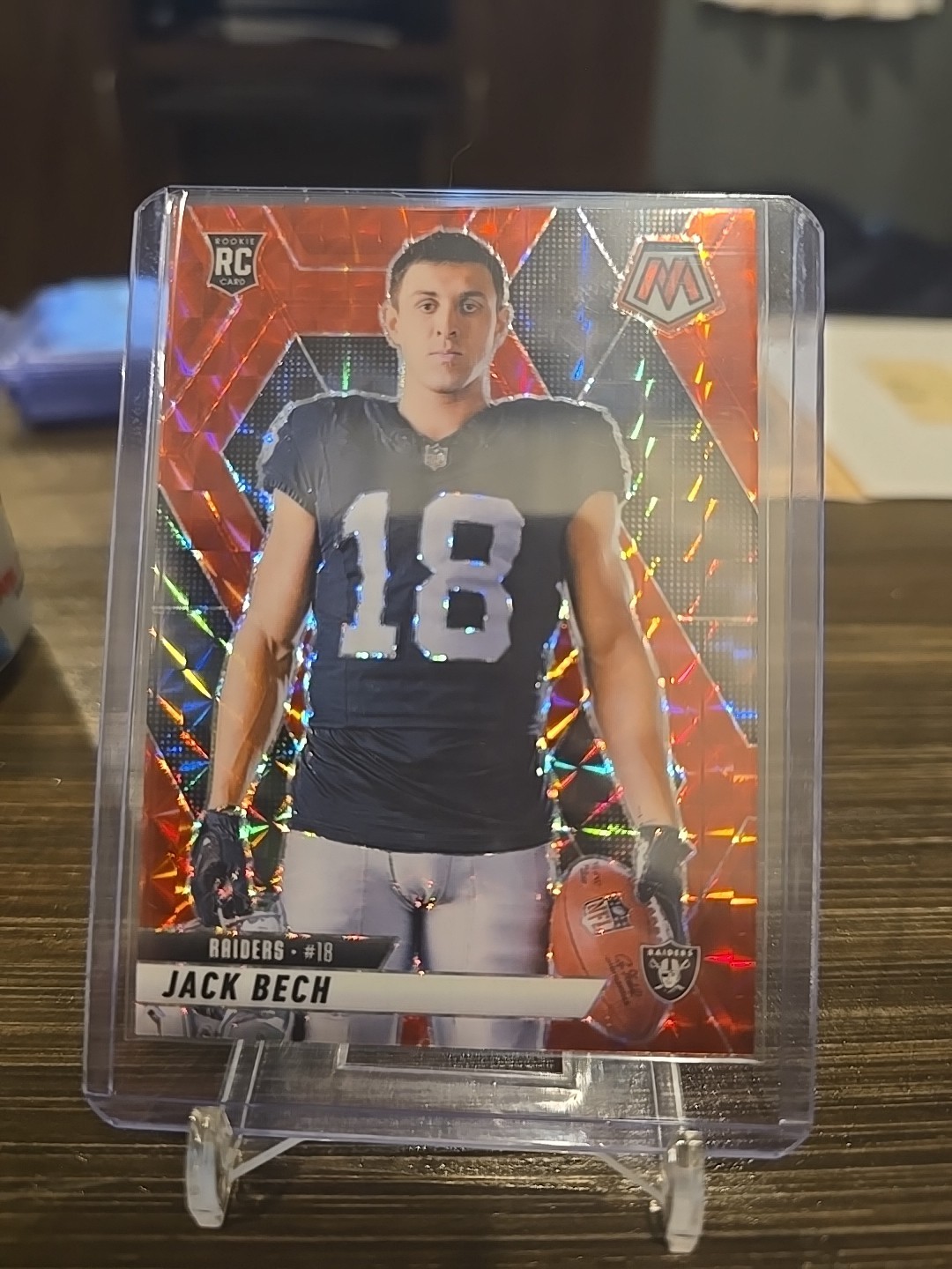 2025 Mosaic Jack Bech RC VARIATION RED PRIZM SP #280 Las Vegas Raiders Rookie