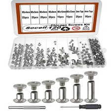120Sets Chicago Screws Kit,6 Sizes Chicago Screws for Leather,Binding Screws ...